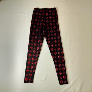 Woman's World of Warcraft WOW Leggings Size S Horde Black Red Foil Stretch